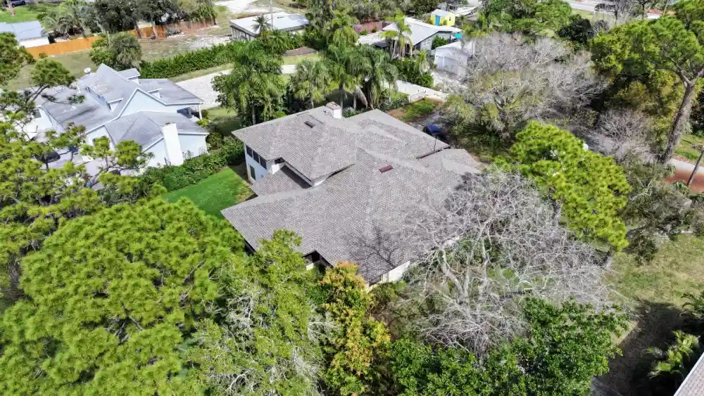 DC Roofing project showing a well-maintained home roof in Melbourne Beach area